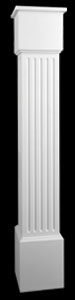 Design #381 - PVC - Fluted Boxed Column with Standard Collar A - 8" x 08'-0"
