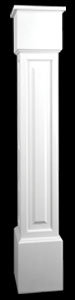 Design #383 - PVC - Raised Panel Boxed Column with Standard Collar A - 8" x 8'-0"