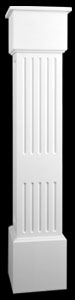 Design #382 - PVC - Split-Fluted Boxed Column with Standard Collar A - 8" x 8'-0"